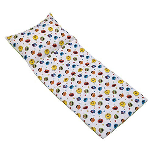 Marvel Spiderman to The Rescue Red, White, and Blue Deluxe Easy Fold Toddler Nap Mat - color: Sesame Street Come and Play Blue