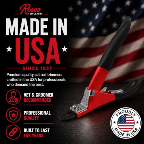 Cat Nail Clippers, Guillotine Cat Claw Trimmer with Comfort Grips, Deluxe Red - style: Deluxe