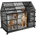 54 Dog Crate with Mat, Large Dog Crat for for Large Dogs, Heavy Duty Dog Kennel Indoor with Roof Top, XL,XXL Dog Cage forTwo Dogs - size: 54''