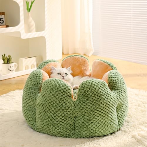CWV Cute Cat Beds Kitten Beds, Soft Small Dog Beds, Washable Pet Beds for Puppy and Kitty, Cactus Shape, 23 Inch - color: Green