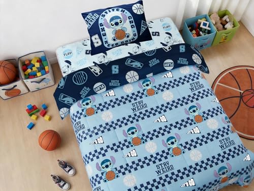 Northwest Disney Lilo & Stitch Twin Comforter Set, Reversible Design Ultra Soft Fade Resistant Microfiber Kids Bedding Set, Officially Licensed - color: Stitch