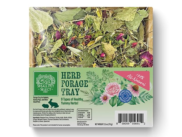 Small Pet Select Forage Tray Bundle, Rabbits & Guinea Pigs, 3-Pack | Dandelion, Flower & Herb Mix, 2.5 oz Each, Natural Foraging Enrichment for Rabbits, Guinea Pigs & Small Pets