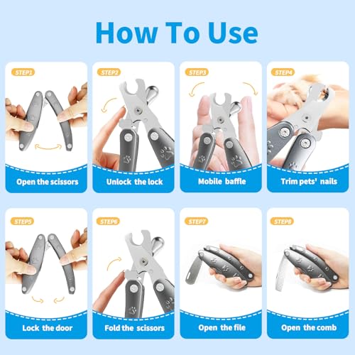 Best Dog Nail Calipper for Large Dogs with Thick Nail | Low Noise for Sensitive Dog, Super Sharp Smoothest Heavy Duty for Thick Nail, Compact Gentle Look for Anxiety Dogs