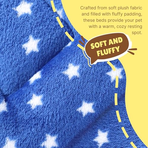 Guinea Pig Bed, 2 Pack (12x10 Inch) Soft Plush Small Animal Bed Mat, Washable Bedding Blanket Sleeping Warm Pad for Bunny, Rat, Ferret, Chinchilla - color: Royal Blue