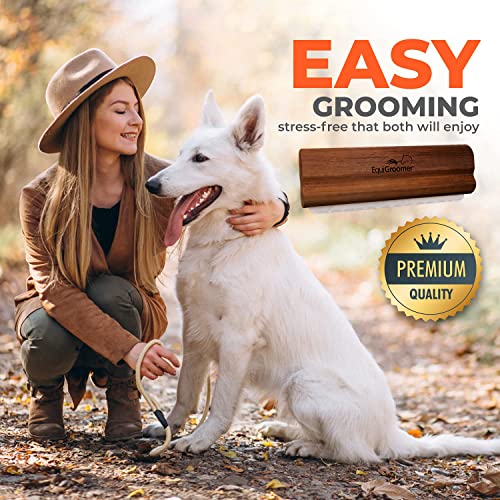 EquiGroomer 5-Inch Undercoat Deshedding Brush for Dogs & Cats, Mahogany | Best for dogs up to 100 lbs and cats of any size, short or long hair, stainless blade, no cutting or pulling - color: Mahogany, size: 5 Inch