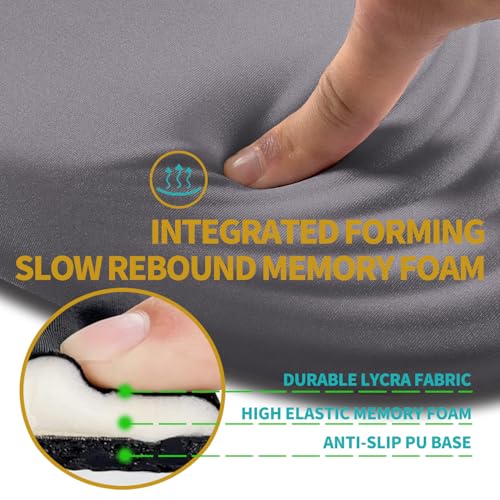 Hokafenle Ergonomic Mouse Pad Wrist Support with Stepped-Wedge Design, Wrist Rest Pain Relief Mousepad Filled with Memory Foam, Carpal Tunnel Mousepad for Wireless Mouse(12x8 inch, Light Purple Grey) - color: Km003-light Purple Grey