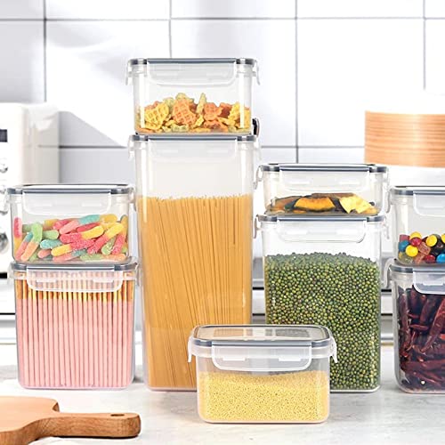42pcs Airtight Containers, Clear Stackable Dry Food Storage | 42pk clear airtight containers with tight lids keep dry food fresh. Safe plastic, stackable for pantry kitchen storage - size: 42 pcs(46.32L)