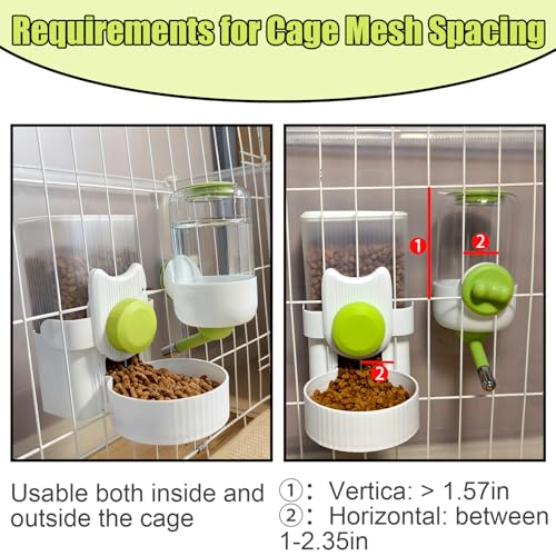 Rabbit Gravity Feeder Waterer Set Automatic Guinea Pig Food Water Dispenser Food Water Bowl Feeding Station for Puppy Kitten Guinea Pigs Chinchilla Hedgehog Small Animals (Green) - color: Green