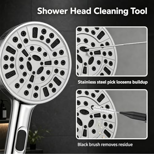 Shower Head Cleaner Tool, Shower Head Cleaning Brushes Small Hole, Shower Head Cleaner Picks Anti-Clogging Nozzle Little Gaps with Storage Boxes for Household Bathroom, 50 PCS