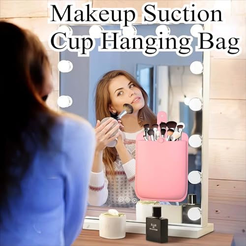 Reusable Compact Silicone Mouse Pouch for Laptop, Mouse Holder for Wireless Mouse, Mouse Sleeve for Laptop with Strong Suction for iPad/MacBook Use (Pink)
