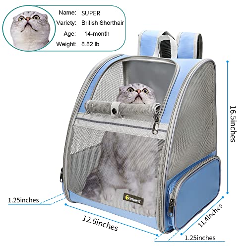 Texsens Innovative Traveler Bubble Backpack Pet Carriers for Cats and Dogs - color: Blue