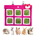 Rabbit Hay Feeder Bag, Guinea Pig Hay Bag for Rabbits Bunnies Guinea Pigs Chinchillas and Small Pets-Promotes Natural Behavior, Reduce Waste, Keep Dry and Maintain Cleanliness