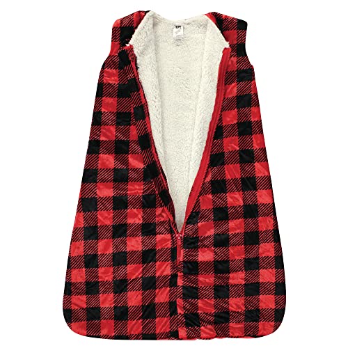 Hudson Baby Unisex Baby Mink with Sherpa Inner Sleeping Bag, Sack, Blanket, Buffalo Plaid, 0-6 Months - color: Buffalo Plaid, size: 0-6 Months