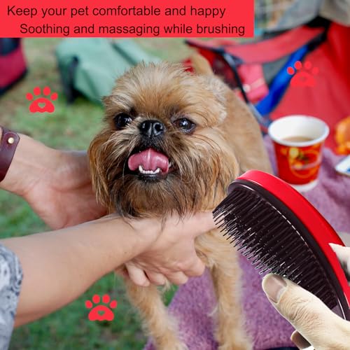 Puppy Brush, Soft Dog Brush for Grooming, Puppy Hair Remover Brush Comb, Grooming Tool for Poodles,Teddy, Yorkies, Maltese, Shih Tzu, Chihuahua, Rose red - color: Rose red