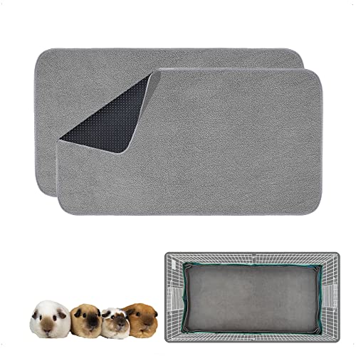 Guinea Pig Bedding, Cage Liners, Washable, Reusable & Leakproof | Premium Fleece Material, Instant Absorbent, Anti-Slip Bottom, Pee Pads for Small Animals. For Midwest Cage, 24"x47", 2 Pack - size: Midwest (2 Pack)