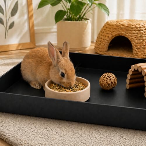 STILLCOVE 2Pcs Guinea Pig Cage Liner, Foldable Corrugated Plastic Base Tray | 2 x 2 Panel Size Bottom, Rabbit Bunny Pee Pads, Bird Mat, Small Animals Chinchilla Ferret Rat Hedgehog Hamster Mouse Squirrel - size: S - 29.5" × 13.8" × 3.9"