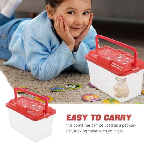 Portable Fish Tank 5.90X3.93X3.46In Transparent Pet Transport Box with Handle for Reptiles Turtles and Small Fish Travel Carrier