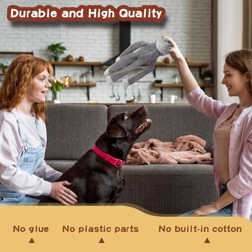 Act boldly 5 Pack Dog Squeak Toys, Durable Plush Chew Toys for Small, Medium & Large Dogs for Teething & Interactive Play - color: brown/white/grey/green