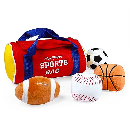 GUND Baby My First Sports Bag 5-Piece Sensory Plush Toy Playset for Babies - style: Sports Bag