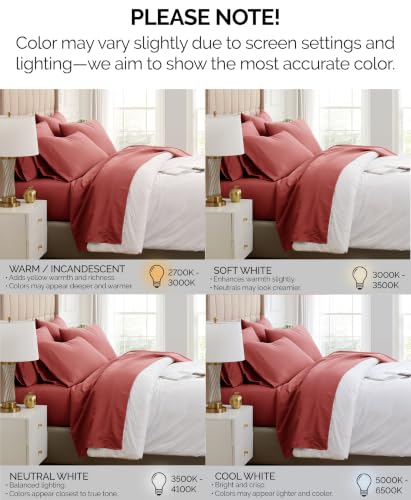 Southshore Fine Living, Inc. Twin XL Sheet Set 4 Piece, 21 Inch Deep Pocket Bed Sheets with 2 Pillowcases, Microfiber Wrinkle Free Easy Care Pet Hair Resistant Bedding - Marsala (Terracotta Sheets) - color: 05 - Marsala (Terra Cotta), size: Twin XL