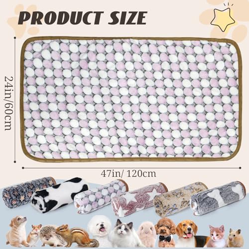 YedsIntu 6 Pcs Washable Guinea Pig Blankets Absorbent Small Animal Fleece Bedding Cage Liners Reusable Pet Pee Pad Sleep Mat Pad Cover for Hamster Ferret Rabbit Chinchilla Hedgehog (24" x 47") - color: 6 Black Bulk, size: 24" x 47"