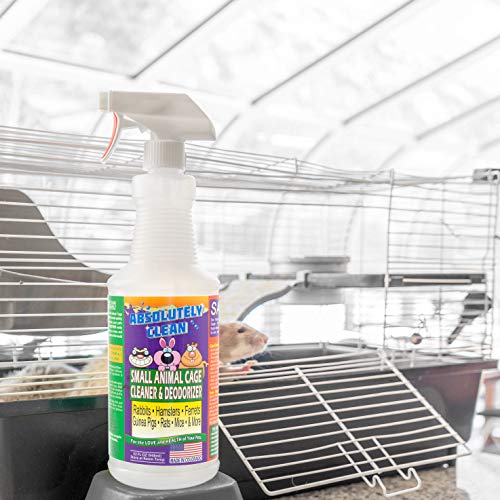 Amazing Small Animal Cage Cleaner, Just Spray/Wipe, Easily Removes Messes & Odors - Hamster Cages, Mice, Rat Cage, Guinea Pig Cage, Rabbit Cage, Ferret Cage, Dog Cage - USA Made - style: 32 Fl Oz (Pack of 1)