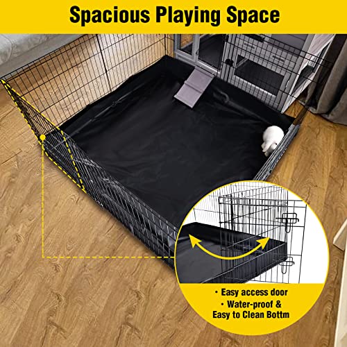 Aivituvin Pet Playpen, Small Animal Cage, Exercise Pen and Enclosure with Waterproof Floor Mat and Door- Package is Extension Playpen ONLY