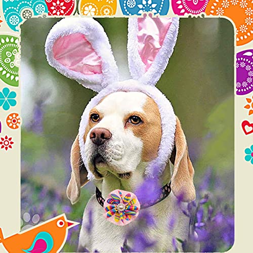 PET SHOW 4pcs Small Dogs Collar Flowers and Bows Charms For Festival Holiday Party Cats Rabbits Slides on Collars Leashes Puppies Medium Dog Collar Attachment - color: Easter-4pcs