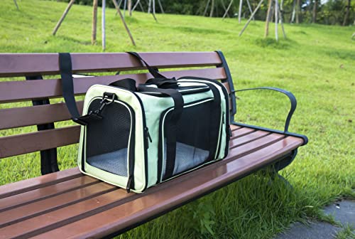Soft Sided Carrier for Small Medium Cats Dogs,TSA Airline Approved Collapsible Travel Pet Carrier Medium Green - color: Green, size: Medium