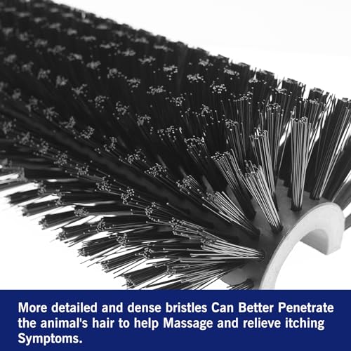 Livestock Scratching Brush Goat Scratcher Brush Full Massage Grooming Tool with 8 Screws for Cow,Cattle,Cow,Sheep, Horses,Pigs - color: Black, size: 2pack