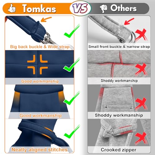 Tomkas Small Dog Cat Sling Carrier Puppy Purse Travel Wrap Soft Crossbody Pet Bag (Dark Blue, M - Classic Pocket & Classic Strap) - color: Dark blue