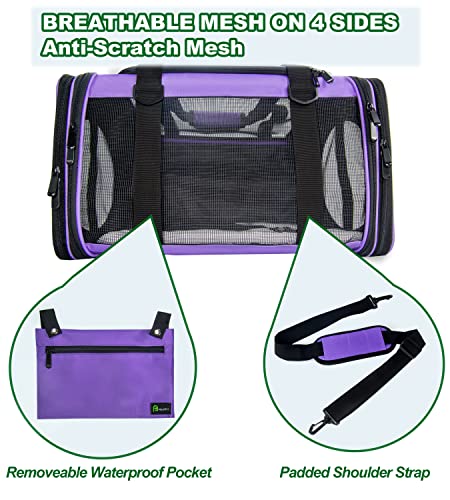 Soft-Sided Pet Carrier for Cats Small Dogs of 15 Lbs Medium Purple - color: New-Purple, size: Medium