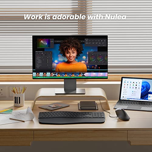 Nulea Ergonomic Vertical Mouse Wired with 11 RGB Backlight and 6 Buttons | USB Optical Mouse with 4 Adjustable DPI, Plug and Play Design for Laptop, PC, Mac,Desktop, Office Use - color: A-Grey
