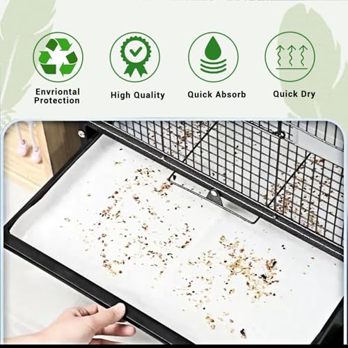ZIQON 120 Pcs Bird Cage Liner Papers Big Size Cage Paper Liners Disposable Cage Paper Liners Precut Absorbent Cushion Pad Mat Accessories for Pet Bird Parrot (White, 12.2×8.2 inch) - size: 12.2*8.2 inch