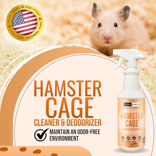 Hamster Cage Odor Eliminator & Cleaner Spray, 32oz – Made in USA | Eliminates urine odors and everyday messes in hamster cages and habitats with a pet-safe formula.
