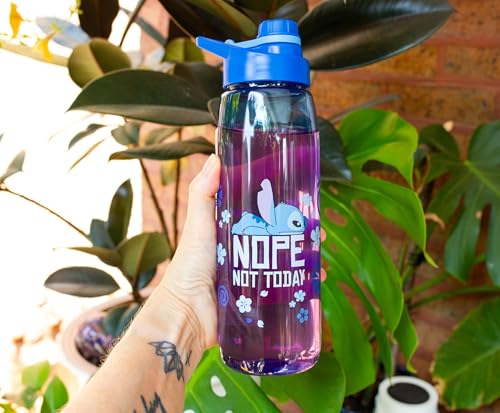 Silver Buffalo Disney Lilo and Stitch Nope Lazy Quote, Water Bottle, 28oz | Not Today, Includes Screw-On Lid, 0.83 Liters - color: Lilo and Stitch Nope Not Today, size: 28 Ounces