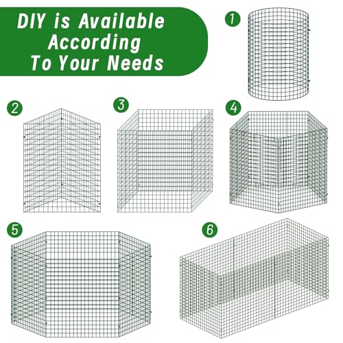 Plant Protectors from Animals - DIY Reusable Plant Cages for Outdoor Plants, Square Mesh Plant Covers Kits, 12"x12" Panels (6/18/30 Pcs) (30, Dark Green)