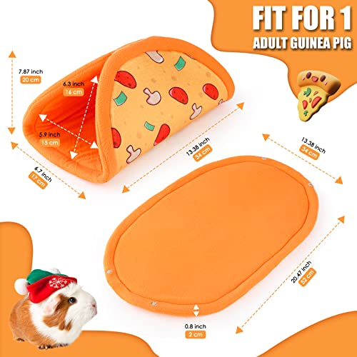 Guinea Pig Hideout - Guinea Pig Taco Hideout, Guinea Pig Tunnel House, Washable Hides, Ideal for Small Pets, Pizza Pattern
