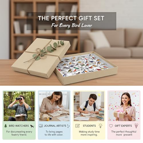 47pcs Bird Stickers for Bird Lovers - DIY Crafts and Stationery Decoration, Vivid UV Crystal Bird Decals for Scrapbook, Phone Case, Notebook and Daily Items - style: Bird Stickers