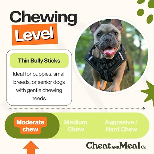 Bully Sticks for Small Dogs & Puppies - Puppy Chew Toys for Teething, 6 Inch (25 Count), Long Lasting Dog Chews, Single Ingredient 100% Grass-Fed, Free Range, Rawhide-Free - size: 9.5 Ounce (Pack of 1)