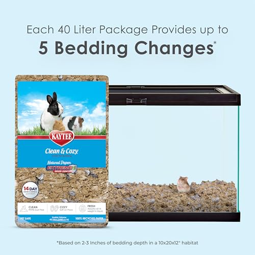 Kaytee Clean & Cozy Natural Paper with Extreme Odor Control Bedding, Made with 100% Recycled Paper - size: 40 Liter