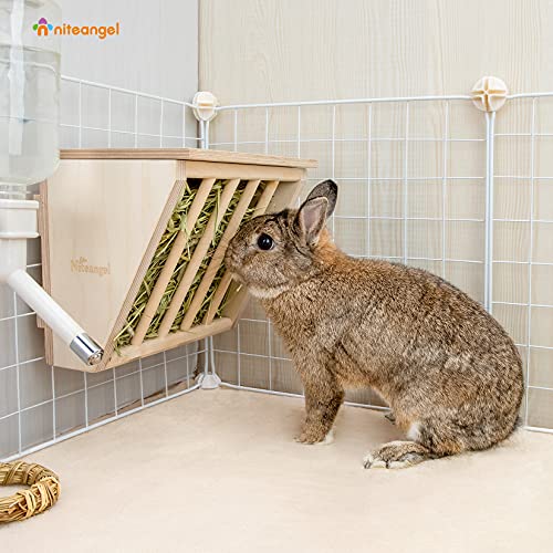 Niteangel Pet Wooden Hay Manger with Seat, Large Size, 9-7/8'' x 6-3/4'' x 8'' (Plywood)