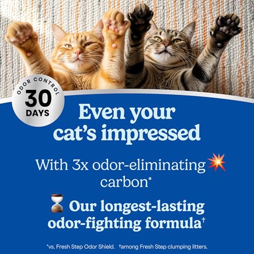 Fresh Step Advanced Heavy Duty Multi Cat Clumping Cat Litter, 17.5 lb. | Heavy Duty, Odor Control, 3X Odor-Eliminating Carbon, Ammonia Block Technology, Compatible with Most Auto Litter Boxes - size: 17.5 lb (Pack of 1)
