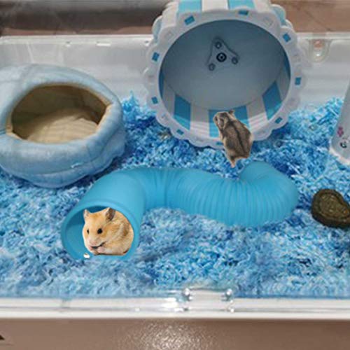PINVNBY Hamster Fun Tunnels Pet Mouse Plastic Tube Toys Small Animal Foldable Exercising Training Hideout Tunnels for Guinea Pigs,Gerbils,Rats,Mice,Ferrets and Other Small Animals(2 PCS Blue) - color: 【Blue】