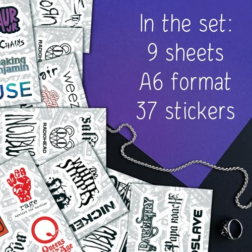 36Pcs Grunge Stickers, 90's Grunge Music, Rock Stickers, Rock Band Decals, Music Gifts for Men and Women - color: Grunge Stickers