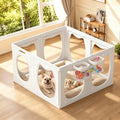Dog Playpen with Storage Basket, 8 PCS 23.6" H Puppy Playpen | Foldable Cat Playpen Indoors with Door Gate, for Small & Medium Pet, Rabbit, Duck, Chick