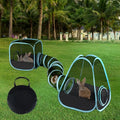Rabbit Playpen with Tunnel, Bunny Tunnel Tent for Indoor Rabbits | 3-Piece Tent and Tunnel Set, Breathable Mesh, Pop-Open Setup, 50.4 x 9.8 in Tube, Indoor Outdoor Use, Rabbits and Ferrets