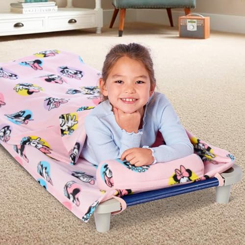 Minnie Mouse Sleeping Bag Set - Bundle with Soft Disney Slumber Bag with Pillow Plus Stickers, More for Kids, Girls | Minnie Sleeping Bag 27" x 55"