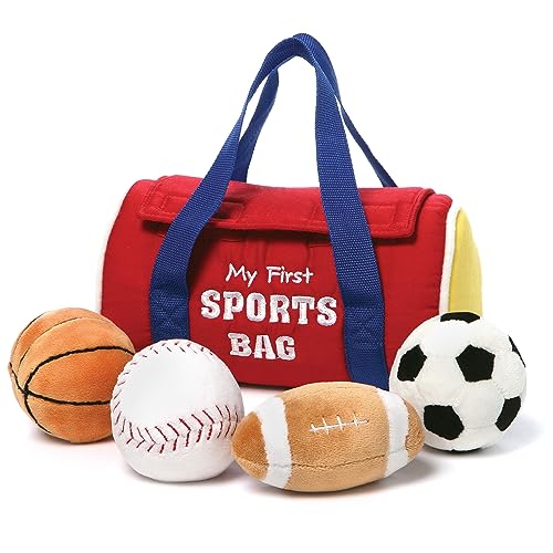 GUND Baby My First Sports Bag 5-Piece Sensory Plush Toy Playset for Babies - style: Sports Bag