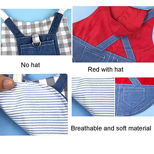 2 PCS Rabbit Harness and Leash Set Bunny Leash with Hat Small Animals Clothes Bunny Outfits for Rabbit Guinea Pig Harness Small Pet Harness for Kitten Tiny Puppy Ferret (A, Large) - size: Large